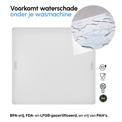 Lekbak Wasmachine - Opvangbak tegen lekkage - Siliconen - 65x60x3 cm - Wit